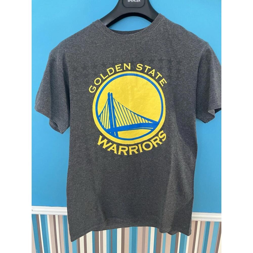 Nba Golden State Warriors Dark Grey Yellow T-Shirt Mens Medium